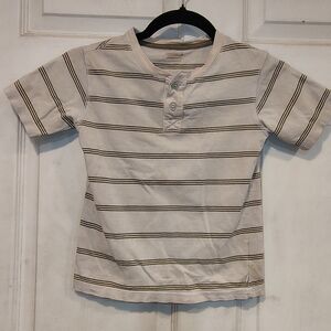 Beige/Tan Striped Short Sleeve Tshirt Size S